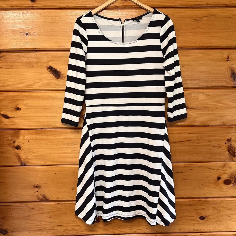 The Limited Nautical Inspired Striped Dress White and Navy Blue M